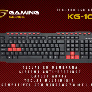 TECLADO GAMER multimídia USB abnt2 107 teclas P/ Computador Notebook KG-10BK C3TECH